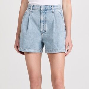 AGOLDE Becker Pleated Denim Shorts Sz 26 (RUNS BIG)  Blue High Waisted